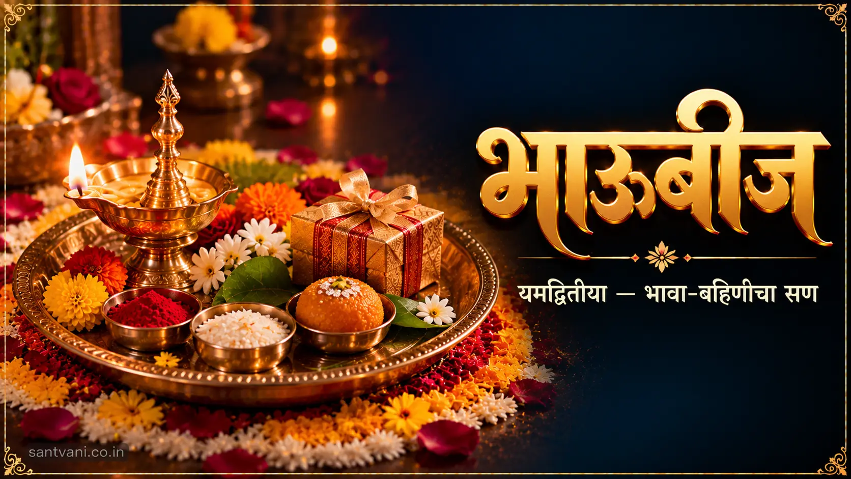 भाऊबीज यमद्वितीया बहीण भाऊ औक्षण ओवाळणी