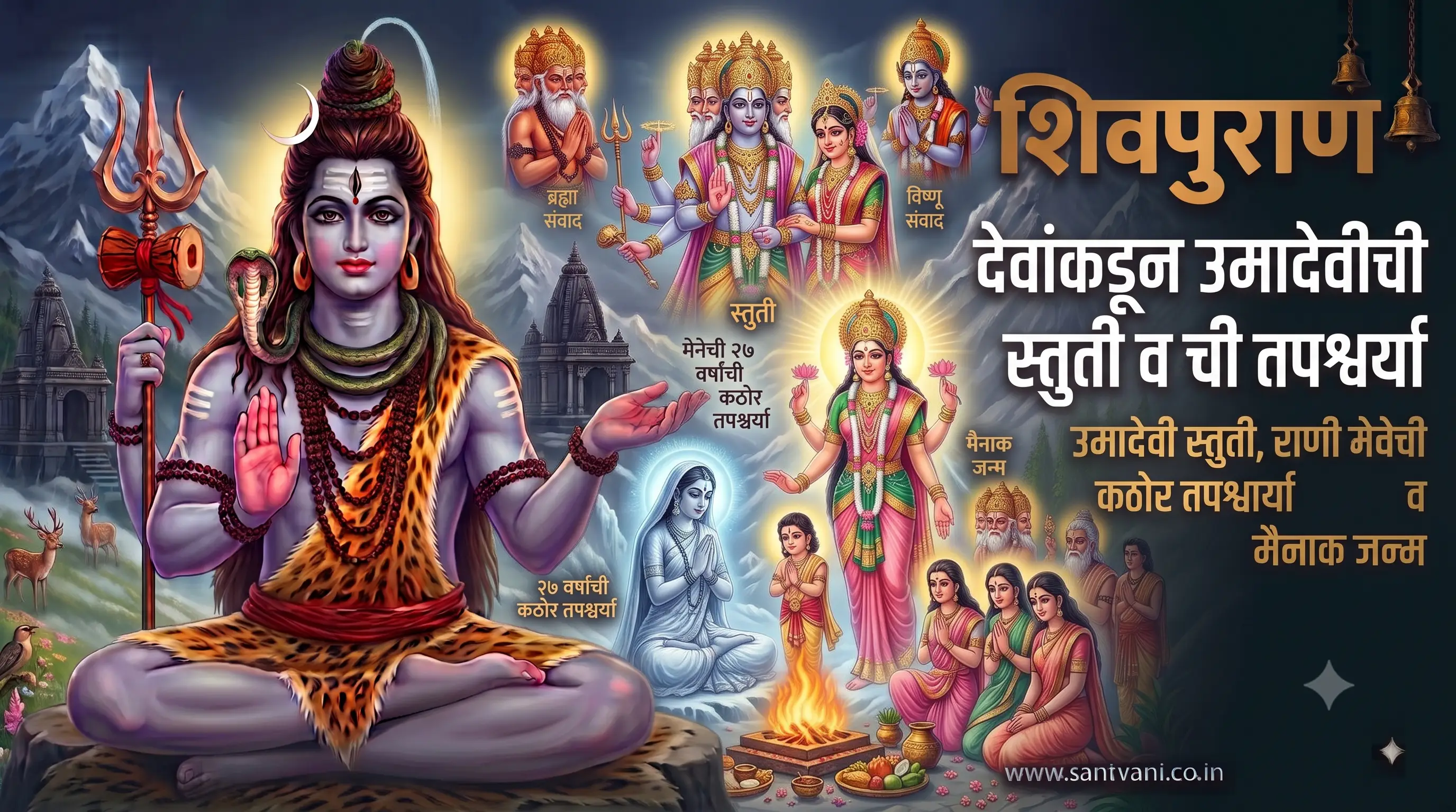 देवांकडून उमादेवीची स्तुती व मेनेची तपश्चर्या