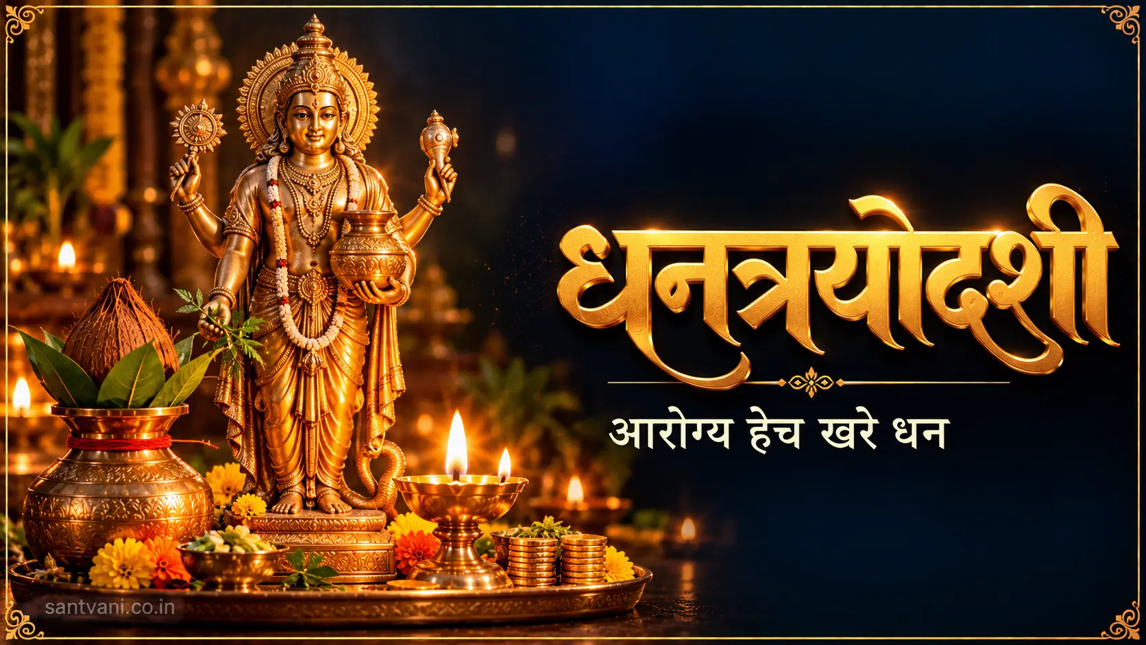 धनत्रयोदशी धन्वंतरी पूजा यमदीपदान दिवे कलश