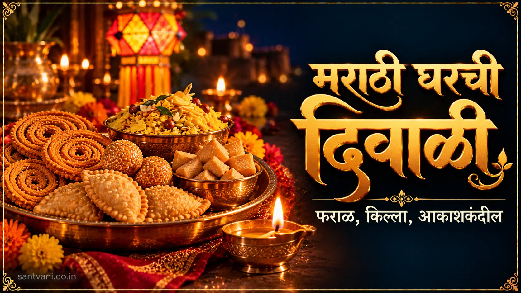 दिवाळी फराळ मातीचा किल्ला आकाशकंदील रांगोळी मराठी परंपरा