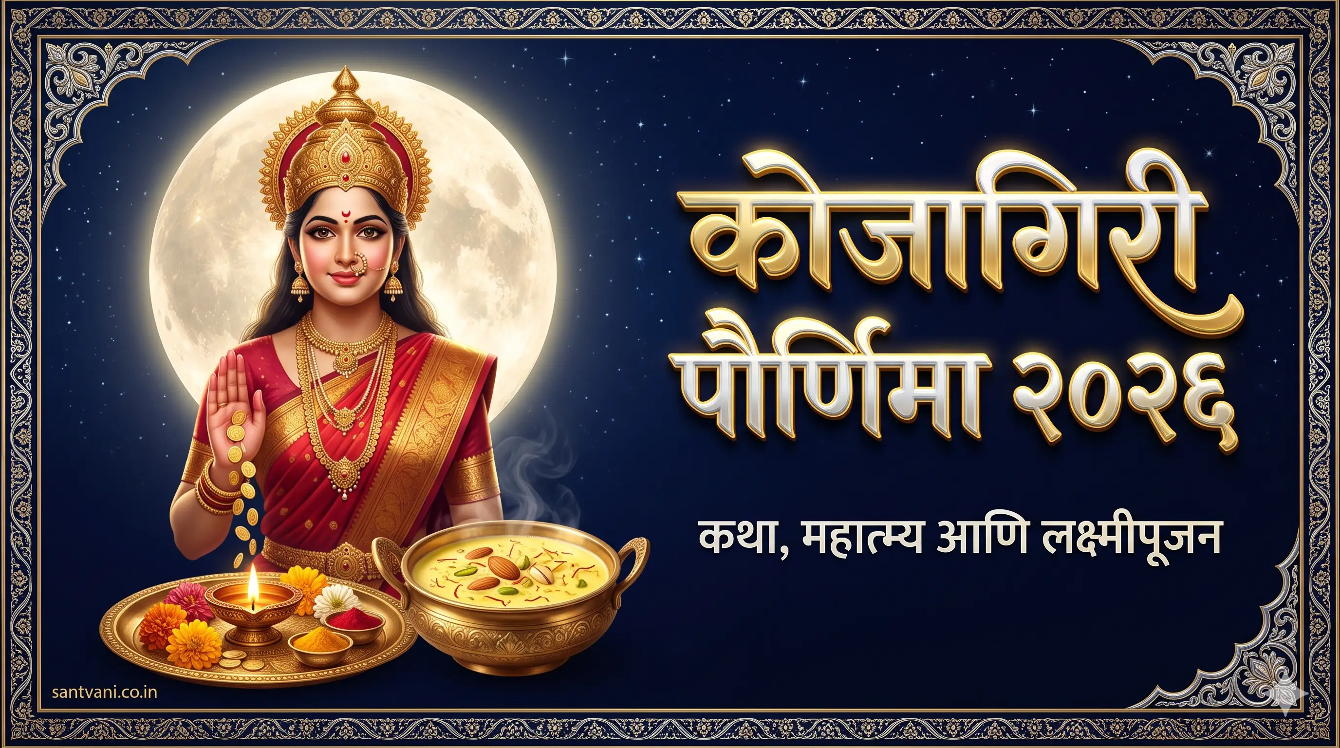 कोजागिरी पौर्णिमा शरद पौर्णिमा लक्ष्मीपूजन मसाला दूध