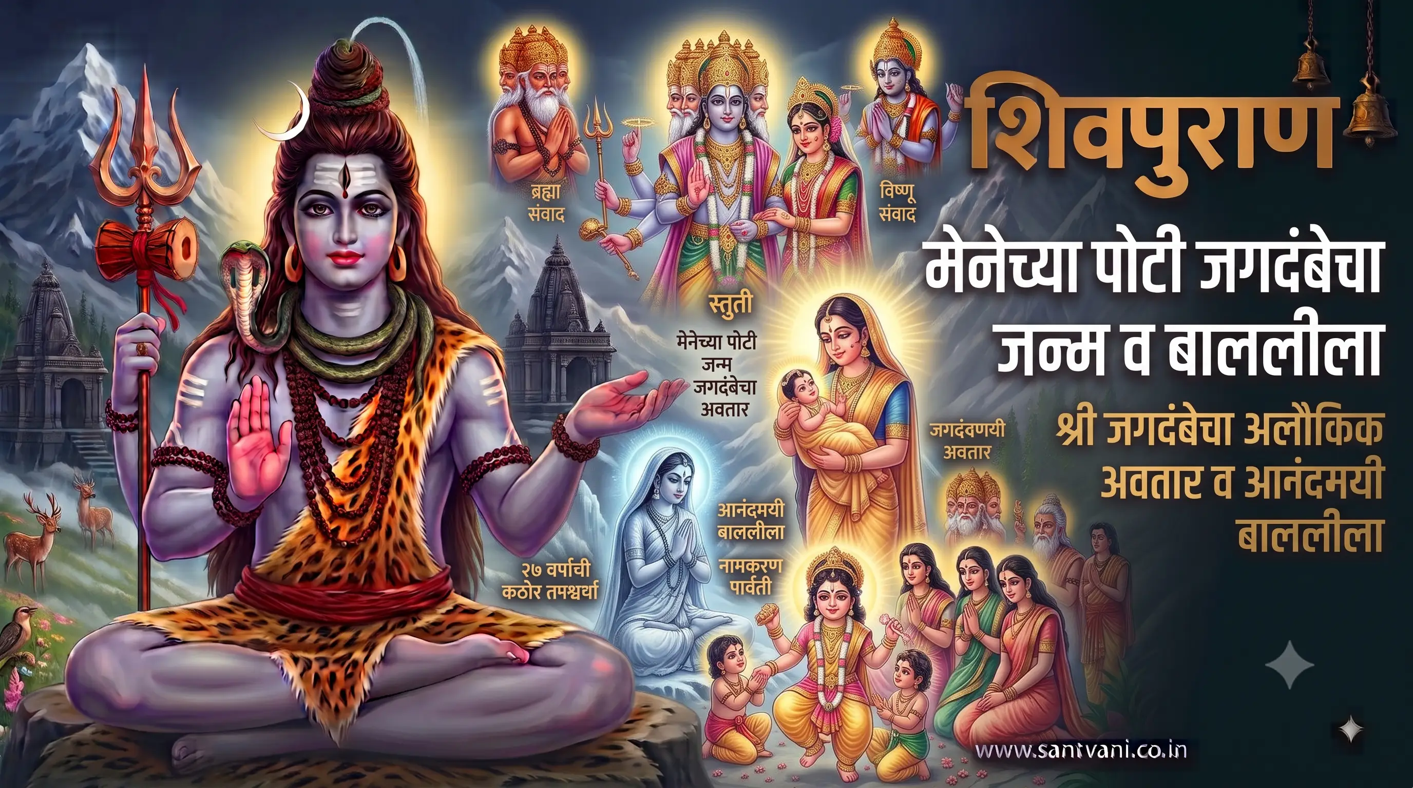 मेनेच्या पोटी जगदंबेचा जन्म व बाललीला