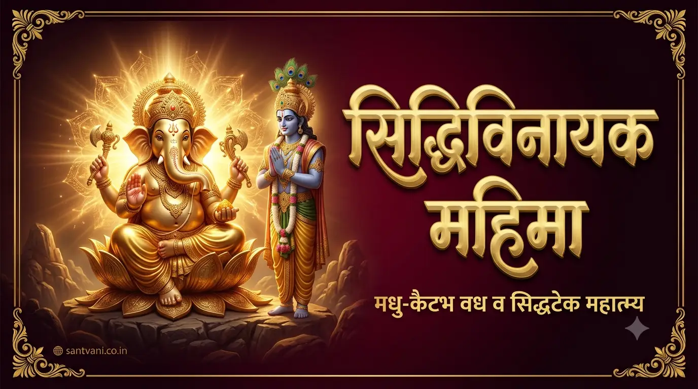 सिद्धिविनायक महिमा भगवान विष्णू मधु कैटभ वध गणेश पुराण