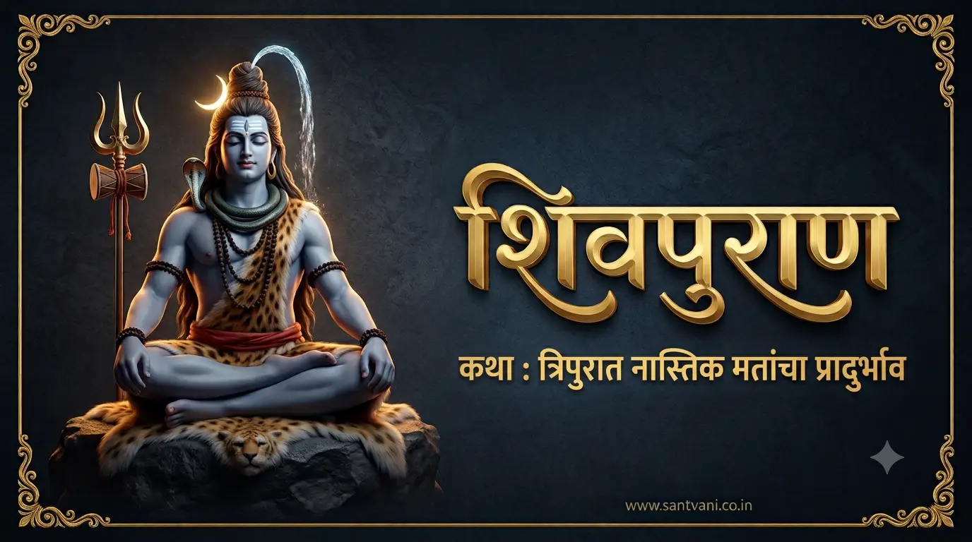 त्रिपुरात नास्तिक मतांचा प्रादुर्भाव शिवपुराण युद्ध खंड कथा २१ क